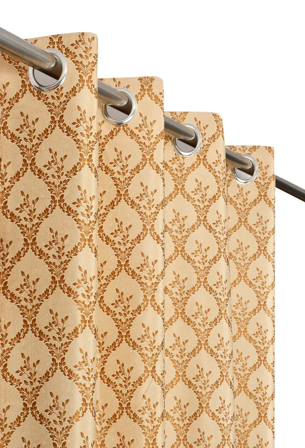 Gold_Polyester_Eyelet__Designer_Print_curtains_Pack_of_2