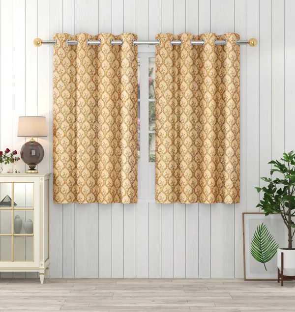 Gold_Polyester_Eyelet__Designer_Print_curtains_Pack_of_2