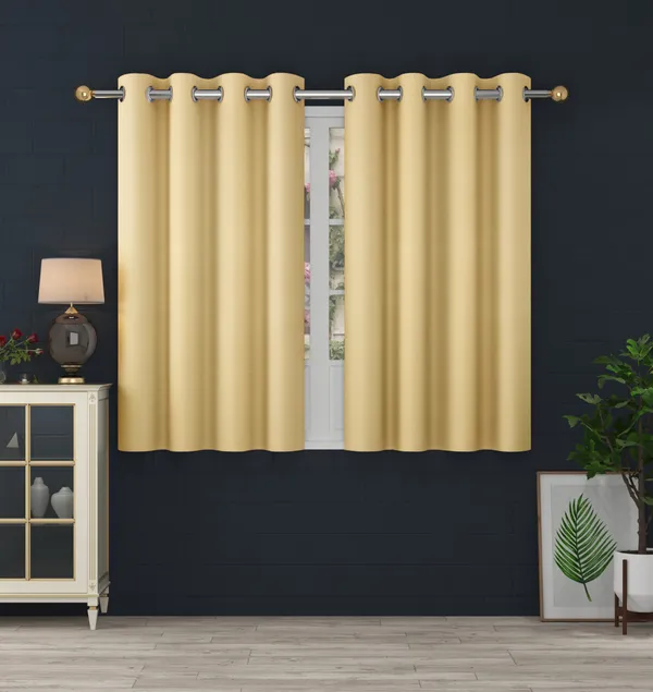Khakhi_Polyester_Eyelet__Solid_Blackout_curtains_Pack_of_2