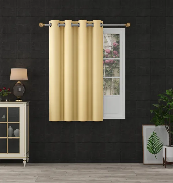 Khakhi_Polyester_Eyelet__Solid_Blackout_curtains_Pack_of_2