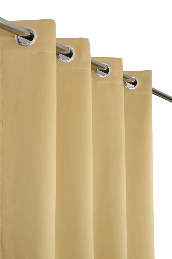 Khakhi_Polyester_Eyelet__Solid_Blackout_curtains_Pack_of_2