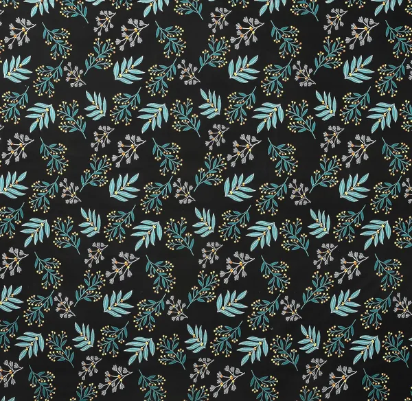 Black_4D_Floral_Glace_Cotton_Flat_Double_Bedsheet_(Size_Bedsheet_90x90_inch_with_2_Pillow_cover)