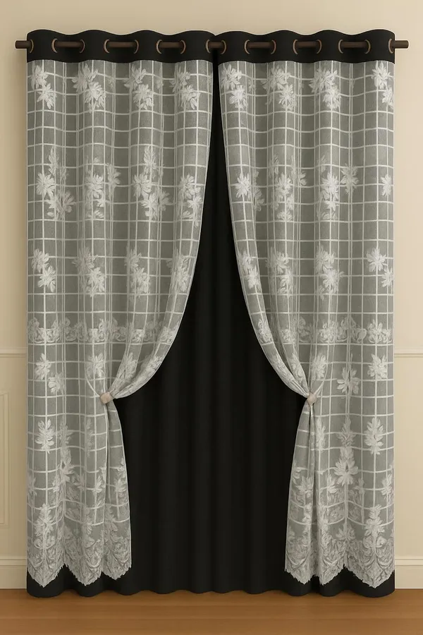 Black_luxury_Double_layer_Curtains_(Self_Design,_Pack_of_2)