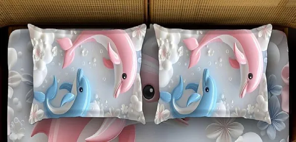 Blue_7D_Dolphin_Digital_Glace_Cotton__King_Size_Flat_Double_Bedsheet_(Size_Bedsheet_90x100_inch_with_2_Pillow_cover)