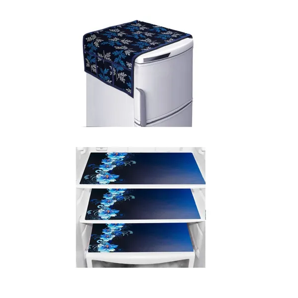Blue_Fridge_Cover_|_Fridge_Combo_Set_of_1_Fridge_Top_Cover,_1_Handle_Covers_and_3_Fridge_Mats_|_Refrigerator_Cover_|_Leaf_Design