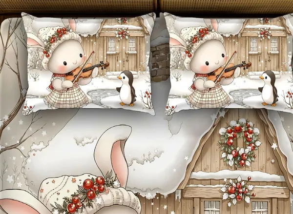 Brown_7D_Doll_Digital_Glace_Cotton__King_Size_Flat_Double_Bedsheet_(Size_Bedsheet_90x100_inch_with_2_Pillow_cover)