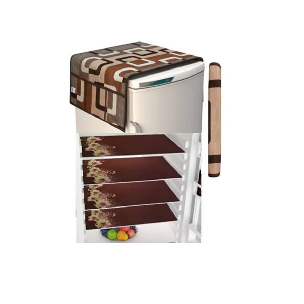 Brown_Fridge_Cover_|_Fridge_Combo_Set_of_1_Fridge_Top_Cover,_1_Handle_Covers_and_4_Fridge_Mats_|_Refrigerator_Cover_|_Box_Design