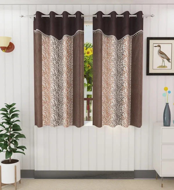 Brown_Polyester_Eyelet_Designer_Print_Frill_curtains_Pack_of_2