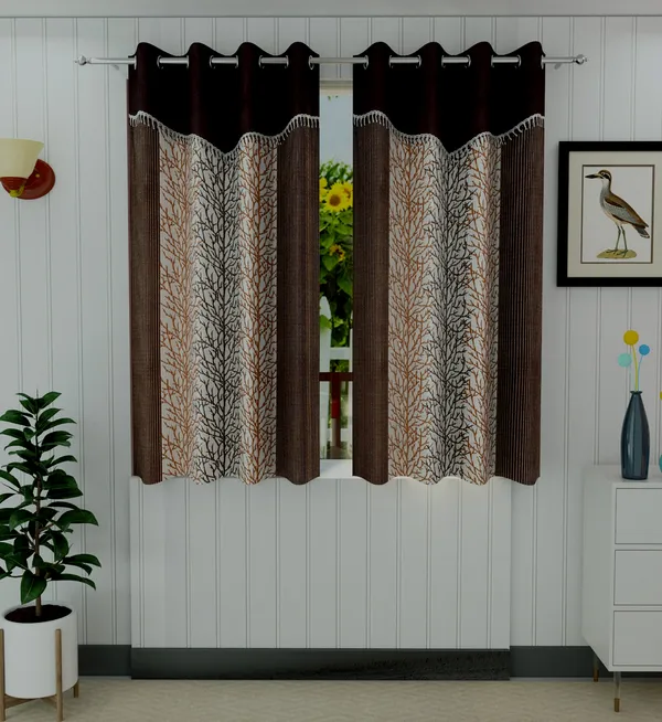 Brown_Polyester_Eyelet_Designer_Print_Frill_curtains_Pack_of_2