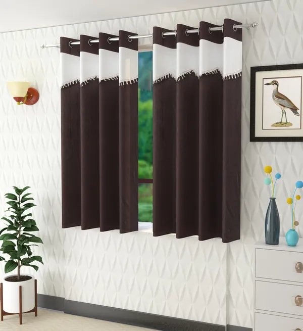 Brown_Polyester_Eyelet_Solid_Plain_Frill_curtains_Pack_of_2
