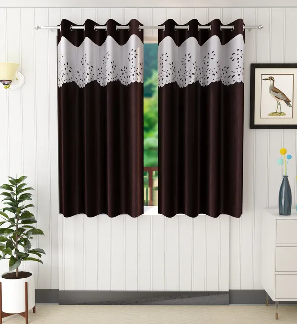 Brown_Polyester_Eyelet_Solid_Plain_Frill_curtains_Pack_of_2
