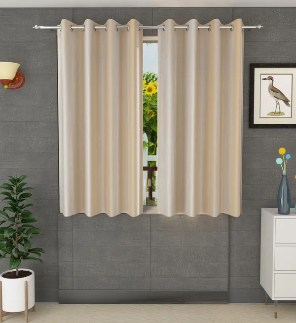 Cream__Polyester_Eyelet_Solid_Plain_curtains_Pack_of_2