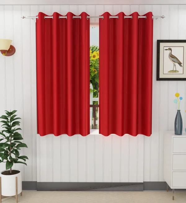 Red_Polyester_Eyelet_Solid_Plain_curtains_Pack_of_2