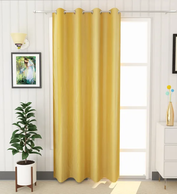 Yellow_Polyester_Eyelet_Solid_Plain_curtains_Pack_of_2