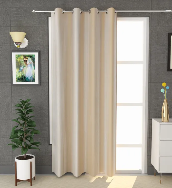Cream__Polyester_Eyelet_Solid_Plain_curtains_Pack_of_2