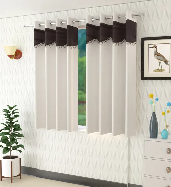 Cream_Polyester_Eyelet_Solid_Plain_Frill_curtains_Pack_of_2