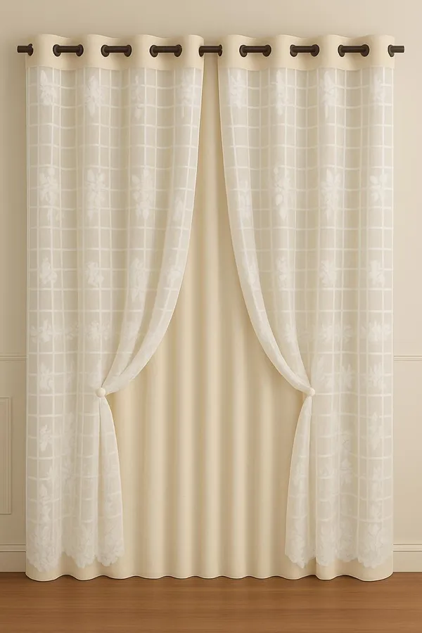 Cream_luxury_Double_layer_Curtains_(Self_Design,_Pack_of_2)