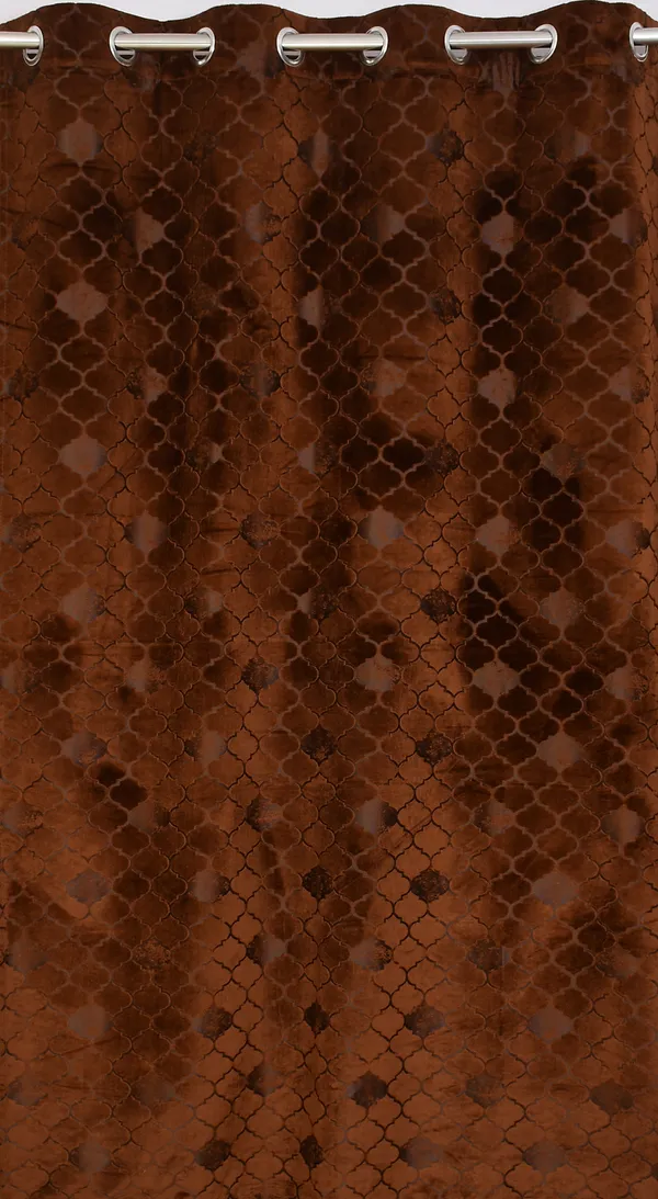 Eyelet_Brown_Punch_Velvet_Blackout_curtains_Pack_of_2