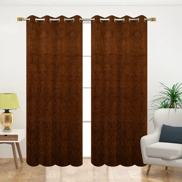 Brown_Punch_Velvet_Blackout_Curtains_Pack_Of_2