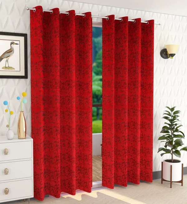 Red_Print_Velvet_Blackout_Curtains_Pack_Of_2