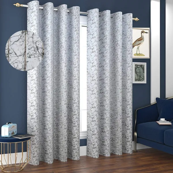 White_Print_Velvet_Blackout_Curtains_Pack_Of_2