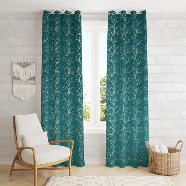 Aqua_Velvet_Premium_Shining_Foil_Chinaar_Print_Blackout_Curtains_for_Window