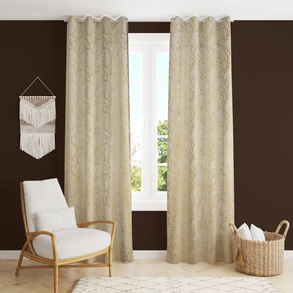 Cream_velvet_Premium_Shining_Foil_Chinaar_Print_Blackout_Curtains_for_Door