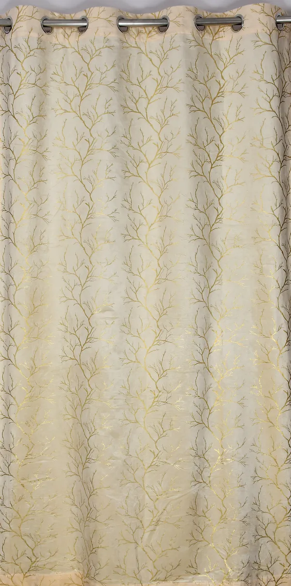 Cream_velvet_Premium_Shining_Foil_Chinaar_Print_Blackout_Curtains_for_Door