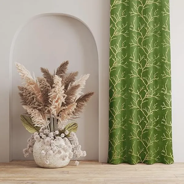 Green_velvet_Premium_Shining_Foil_Chinaar_Print_Blackout_Curtains_for_Window