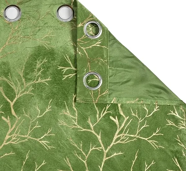 Green_velvet_Premium_Shining_Foil_Chinaar_Print_Blackout_Curtains_for_Window