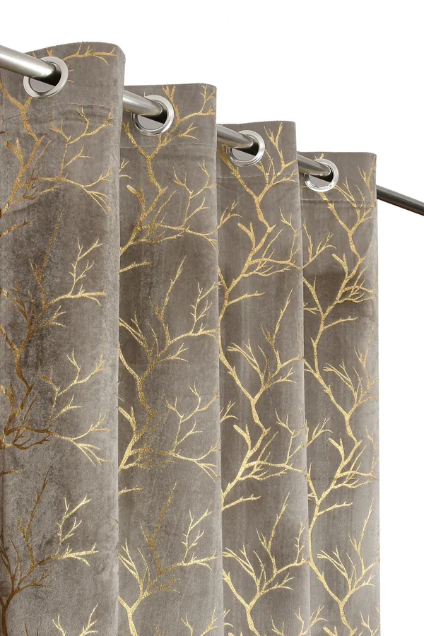 Grey_velvet_Premium_Shining_Foil_Chinaar_Print_Blackout_Curtains_for_Window