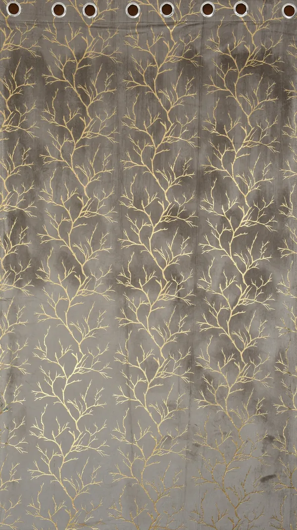 Grey_velvet_Premium_Shining_Foil_Chinaar_Print_Blackout_Curtains_for_Door