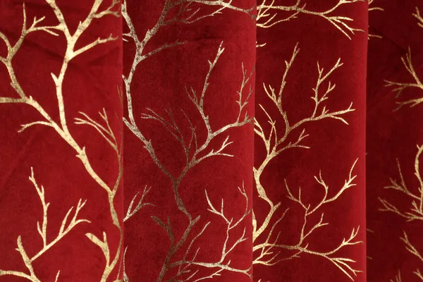 Maroon_velvet_Premium_Shining_Foil_Chinaar_Print_Blackout_Curtains_for_Window
