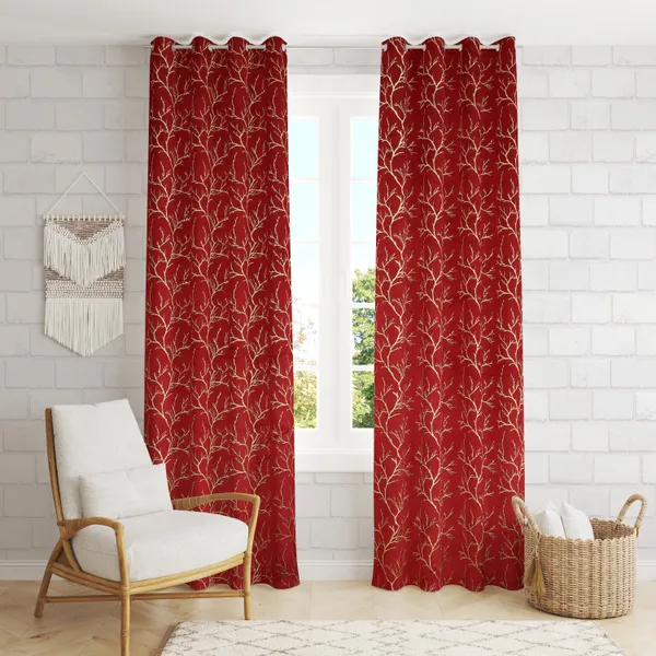 Maroon_velvet_Premium_Shining_Foil_Chinaar_Print_Blackout_Curtains_for_Door
