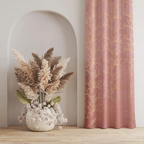 Peach_velvet_Premium_Shining_Foil_Chinaar_Print_Blackout_Curtains_for_Window