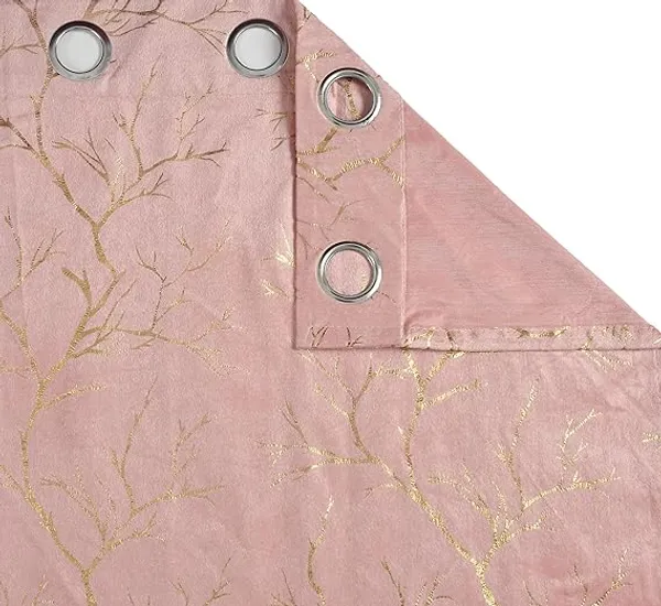 Peach_velvet_Premium_Shining_Foil_Chinaar_Print_Blackout_Curtains_for_Window