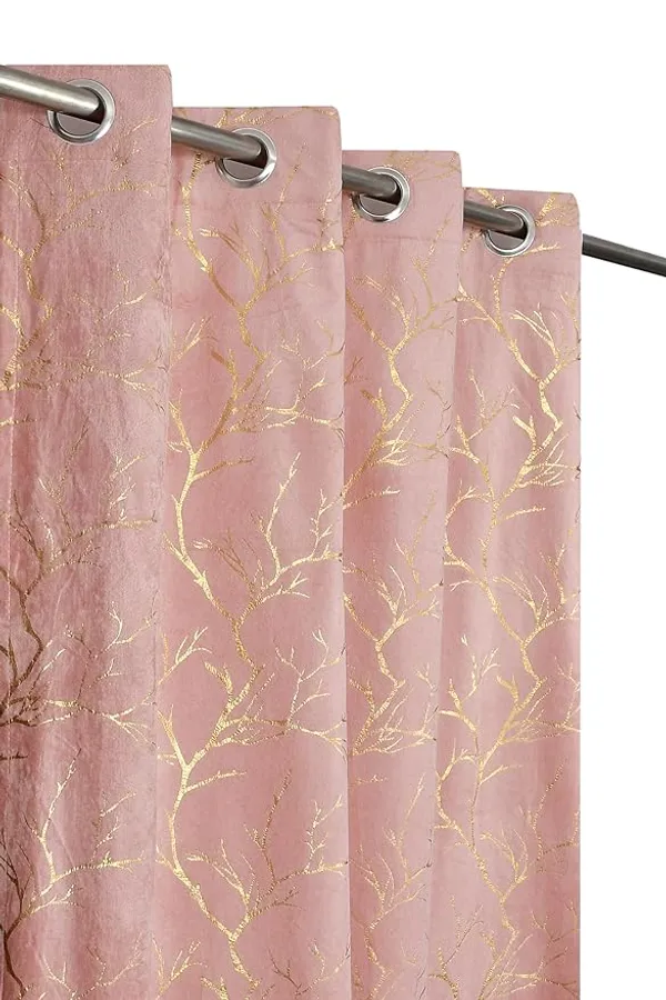 Peach_velvet_Premium_Shining_Foil_Chinaar_Print_Blackout_Curtains_for_Window