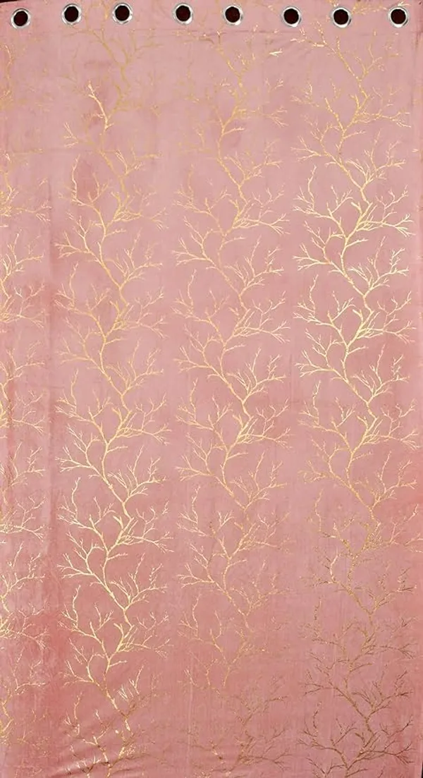 Peach_velvet_Premium_Shining_Foil_Chinaar_Print_Blackout_Curtains_for_Window