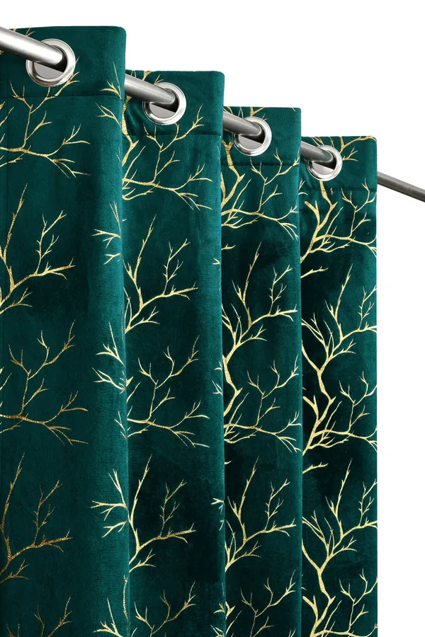 Green_velvet_Premium_Shining_Foil_Chinaar_Print_Blackout_Curtains_for_Window