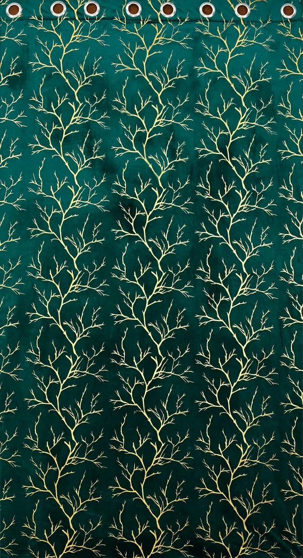 Green_velvet_Premium_Shining_Foil_Chinaar_Print_Blackout_Curtains_for_Window