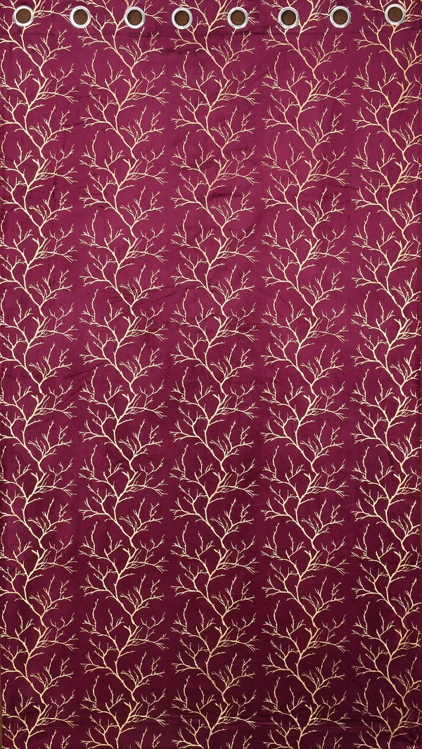 Wine_velvet_Premium_Shining_Foil_Chinaar_Print_Blackout_Curtains_for_Door