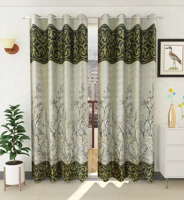 Green_Printed_Polyester_Semi_Transparent_Door_Curtain(4_X9Feet)_(Pack_Of_2)