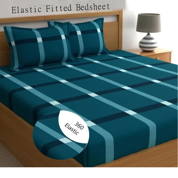 Green_210_Tc_Glace_Cotton_Self_Design_Fitted_(Elastic)_Bedsheet_(Pack_Of_1)