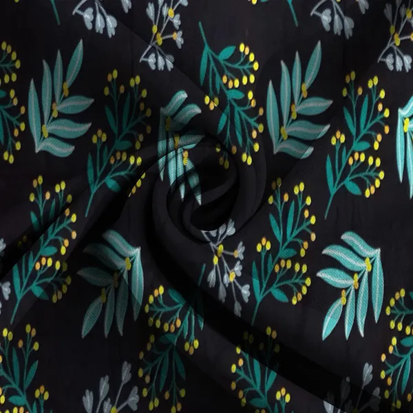 Black_Green_210_Tc_Glace_Cotton_Self_Design_Fitted_(Elastic)_Double_Bedsheet_(Pack_Of_1)