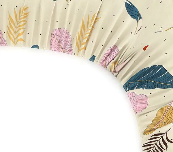 Cream_210_Tc_Glace_Cotton_Self_Design_Fitted_(Elastic)_Bedsheet_(Pack_Of_1)