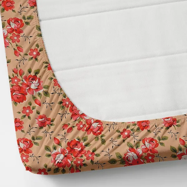 Peach_210_Tc_Glace_Cotton_Self_Design_Fitted_(Elastic)_Bedsheet_(Pack_Of_1)