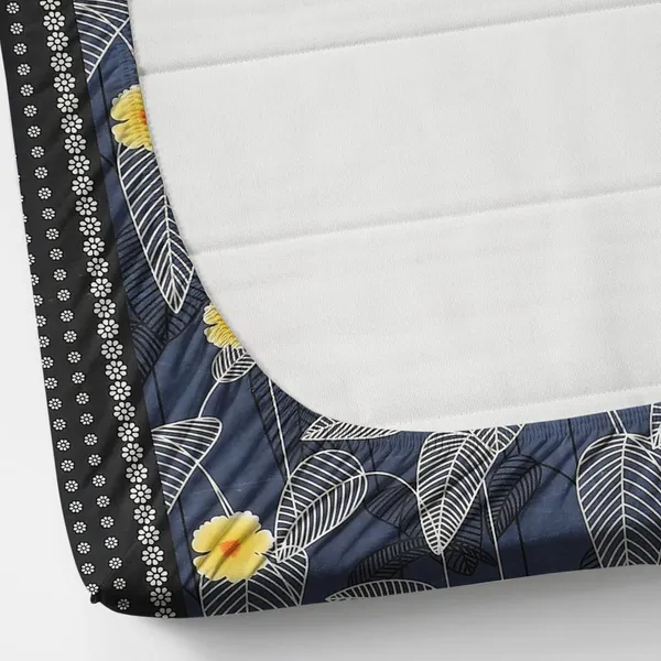 White_&_Blue_210_Tc_Glace_Cotton_Self_Design_Fitted_(Elastic)_Bedsheet_(Pack_Of_1)