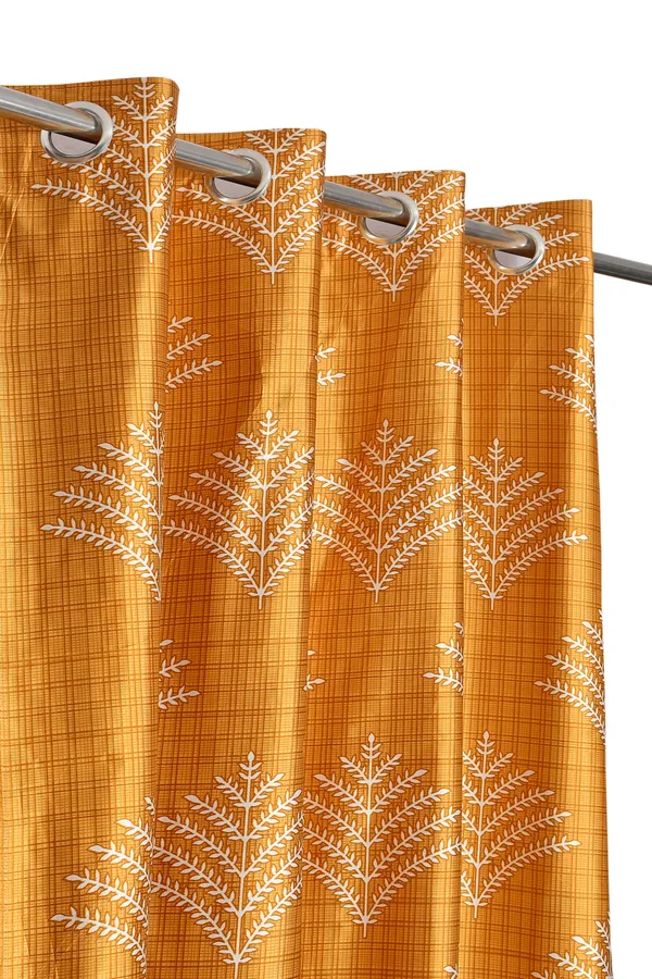 Yellow_Floral_Polyester_Semi_Transparent__Door_Curtain_(Pack_Of_2)
