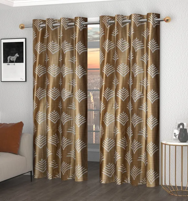 Brown_Floral_Polyester_Semi_Transparent_Door_&_Window_Curtain_(Pack_Of_2)