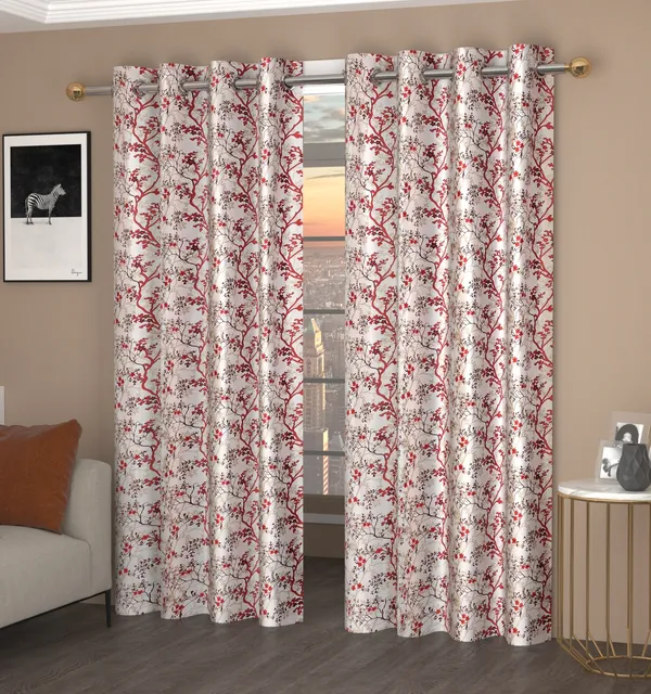 Maroon_Floral_Polyester_Semi_Transparent_Door_&_Window_Curtain_(Pack_Of_2)